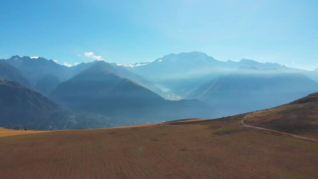Landscapes of the city of Yucay, capital of the district of Yucay in the province of Urubamba, Peru.