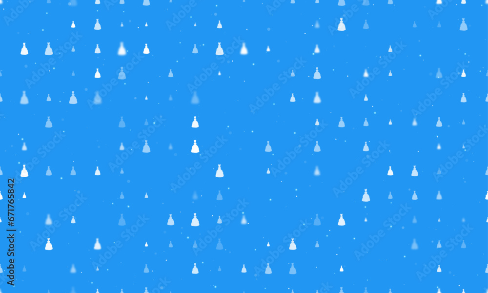 Aufkleber seamless background pattern of evenly spaced white princess symbols of different sizes and opacity. 