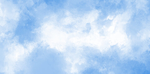 Creative and painted cloudy sky blue watercolor background, Pastel blue paper texture pattern Blurry and cloudy blue sky various natural clouds and smoke. beautiful cloudy blue Blurry and cloudy blue