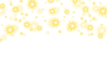 golden shining stars png. Bokeh star lights effect background. Christmas glowing stars background
