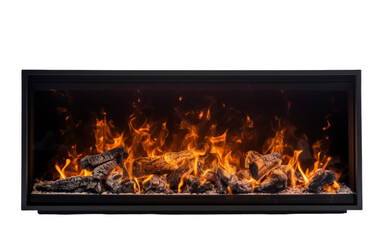 fire in fireplace isolated