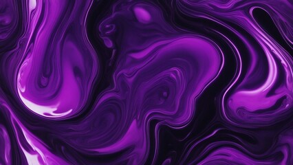abstract purple background A creative illustration of a dark neon purple fluid art marbling paint texture.  