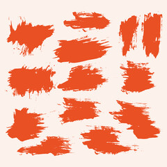 Smears red hand drawn texture brush stroke