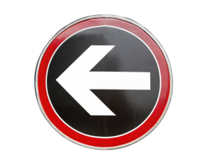 Traffic sign show the turn left