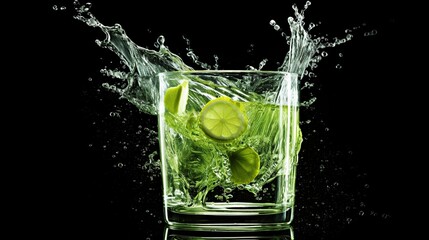 Fresh cocktail summer drink frozen mint lemonade.AI generated image