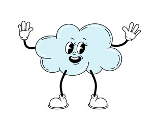 Cute retro character vector concept