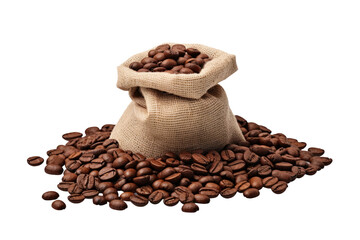 coffee beans in bag isolated