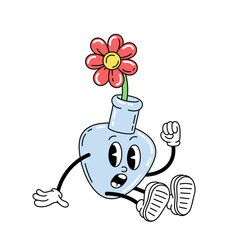 Cute retro character vector concept