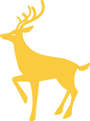 Reindeer deer Christmas deer standing golden color icon.