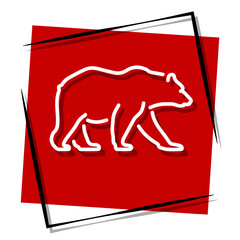 bear red banner in frame. Vector illustration.