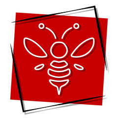 bee red banner in frame. Vector illustration.