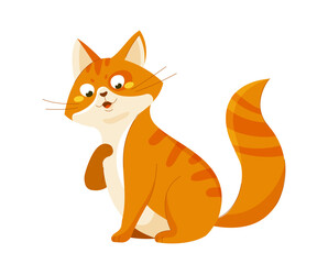 Cute orange cat vector