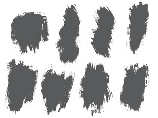 Set of vector stain black hand drawn brush stroke