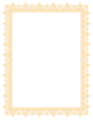 ellow vertical ornamental certificate border frame design vector template