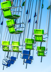seats of a typical chain carousel