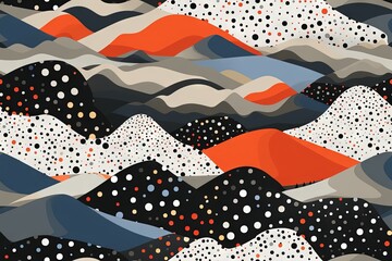 Paysage abstrait de brises de montagne avec des points, motif sans couture, arri&egrave;re-plan d&eacute;taill&eacute;, terrazzo minimaliste. IA g&eacute;n&eacute;rative, IA