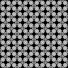 Black and white seamless abstract pattern. Background and backdrop. Grayscale ornamental design. Mosaic ornaments. Vector graphic illustration. EPS10.