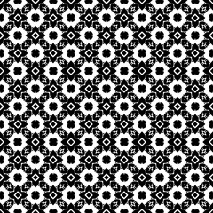 Black and white seamless abstract pattern. Background and backdrop. Grayscale ornamental design. Mosaic ornaments. Vector graphic illustration. EPS10.