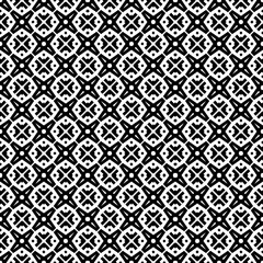 Black and white seamless abstract pattern. Background and backdrop. Grayscale ornamental design. Mosaic ornaments. Vector graphic illustration. EPS10.