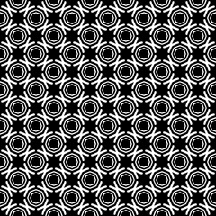 Black and white seamless abstract pattern. Background and backdrop. Grayscale ornamental design. Mosaic ornaments. Vector graphic illustration. EPS10.