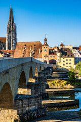 Naklejka premium old town regensburg - bavaria