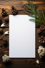 Blank white paper surrounded with autumn plants