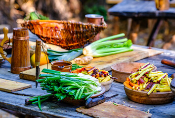 medieval cooking and meal place