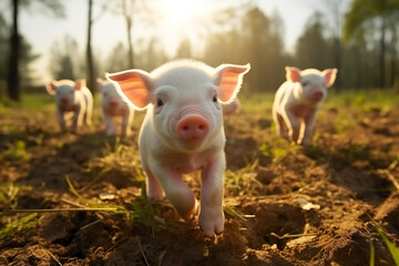 pigs in a farm,ai generated
