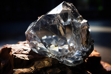 Diamond naturally embedded on kimberlite,ai generated