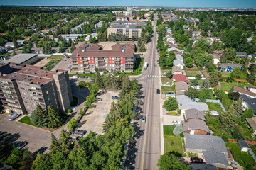 Aerial of the River Heights Neighborhood in Saskatoon