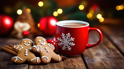 Gingerbread cookie and hot chocolate for Christmas