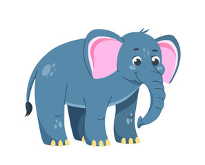 Obraz na płótnie Canvas Cute elephant character vector sticker