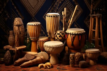 African percussion instruments. Generative AI