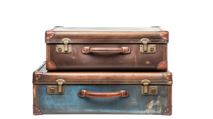 old suitcases isolated
