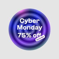 Cyber monday yearly special offer banner design, editable vector eps 10 file format