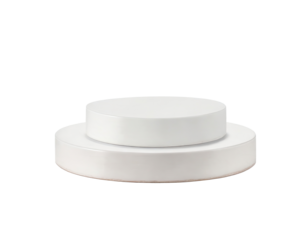 empty stage or pedestal mockup isolated on white background. Podium or platform for award ceremony and product presentation. 