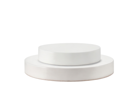 empty stage or pedestal mockup isolated on white background. Podium or platform for award ceremony and product presentation. 