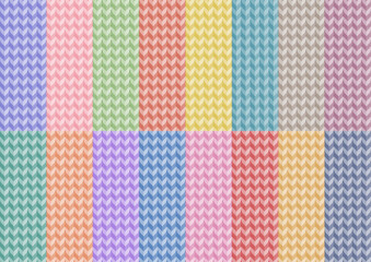 ニット模様イラストのカラーバリエーションセット