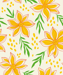 Seamless pattern with flowers vector