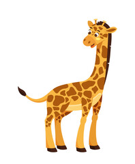 Cute giraffe character vector