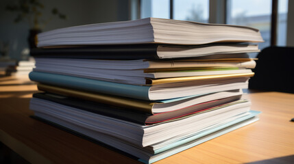 Fototapeta premium Stack of documents on the office desk.