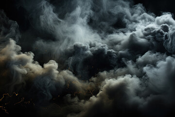 Black and Yellow smoke and fire, explosion background.