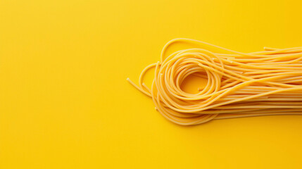 Yellow spaghetti pasta background, Generative AI