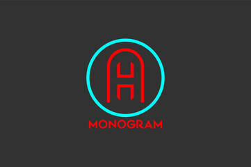 Monogram, latter, luxury, company, business logo design