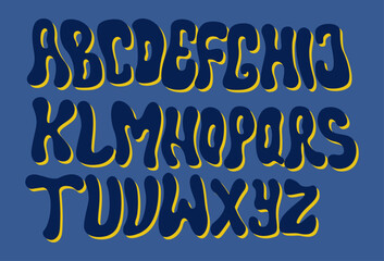 Retro hand drawn display font typography alphabet abstract abc editable