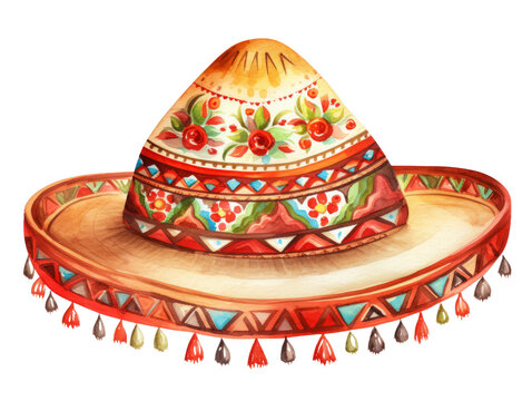 mexican sombrero hat isolated
