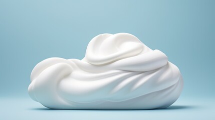 Obraz premium a close up of a whipped cream container on a blue background with a shadow of the whipped cream on the top of the container. generative ai