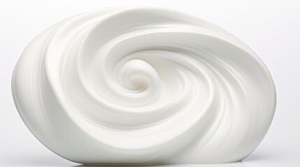 Obraz premium a close up of a white object with a spiral design on the front of the object, on a white background. generative ai