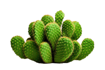 Prickly pear blooming cactus bush, also known as Eve's Needle Cactus or Opuntia, is a species of cactus native to South America. PNG format with cutout or clipping path.
