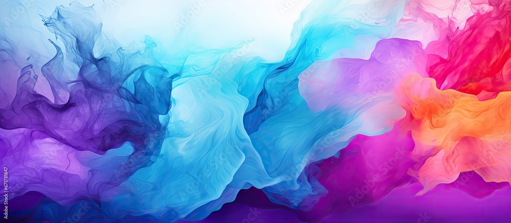 Poster watercolor stylization of brush strokes with varying sizes creates a color chaotic background in an 